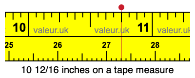 10 12/16 inches on a tape measure