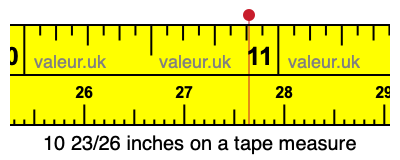 10 23/26 inches on a tape measure