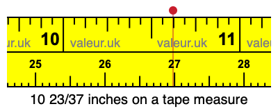 10 23/37 inches on a tape measure