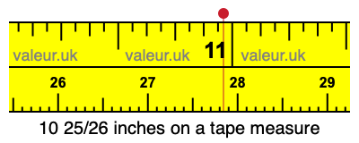 10 25/26 inches on a tape measure
