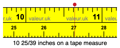 10 25/39 inches on a tape measure