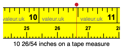 10 26/54 inches on a tape measure
