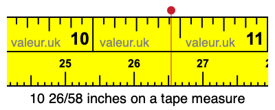 10 26/58 inches on a tape measure