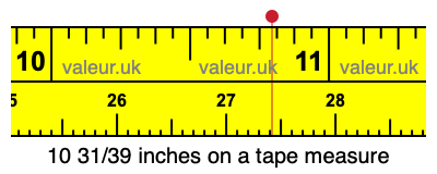 10 31/39 inches on a tape measure