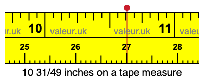 10 31/49 inches on a tape measure