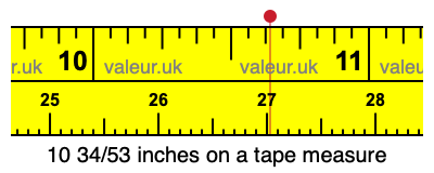 10 34/53 inches on a tape measure