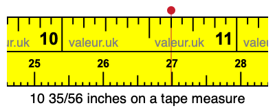 10 35/56 inches on a tape measure