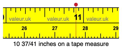 10 37/41 inches on a tape measure