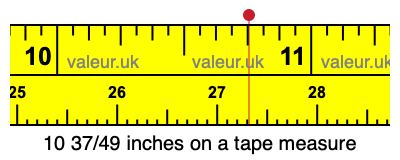 10 37/49 inches on a tape measure