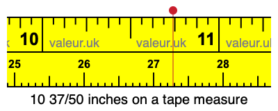 10 37/50 inches on a tape measure