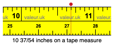 10 37/54 inches on a tape measure