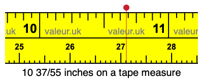 10 37/55 inches on a tape measure