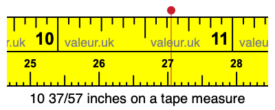 10 37/57 inches on a tape measure