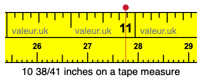 10 38/41 inches on a tape measure