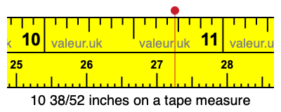 10 38/52 inches on a tape measure