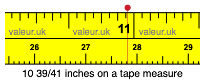 10 39/41 inches on a tape measure