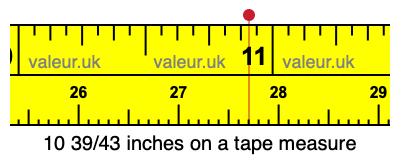 10 39/43 inches on a tape measure
