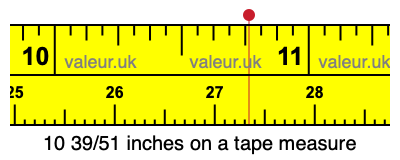 10 39/51 inches on a tape measure