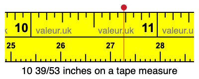 10 39/53 inches on a tape measure