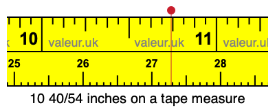 10 40/54 inches on a tape measure