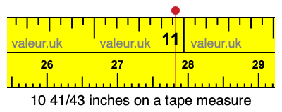 10 41/43 inches on a tape measure