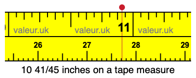 10 41/45 inches on a tape measure