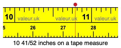 10 41/52 inches on a tape measure