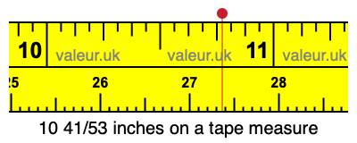 10 41/53 inches on a tape measure