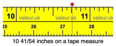10 41/54 inches on a tape measure
