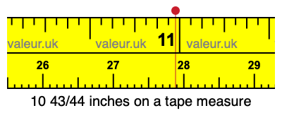 10 43/44 inches on a tape measure
