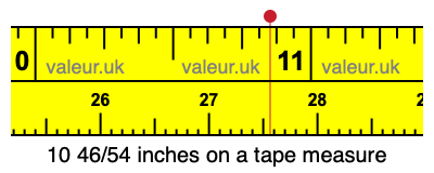 10 46/54 inches on a tape measure