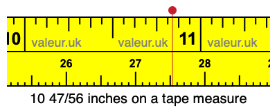 10 47/56 inches on a tape measure