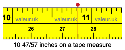 10 47/57 inches on a tape measure