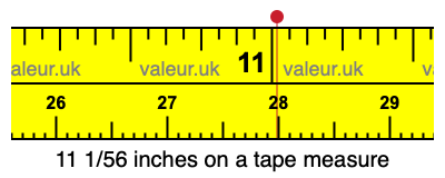 11 1/56 inches on a tape measure