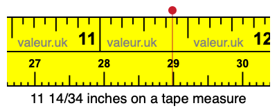 11 14/34 inches on a tape measure