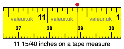11 15/40 inches on a tape measure