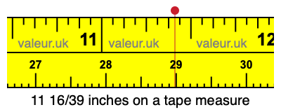 11 16/39 inches on a tape measure