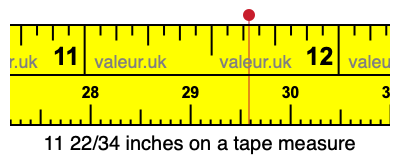 11 22/34 inches on a tape measure