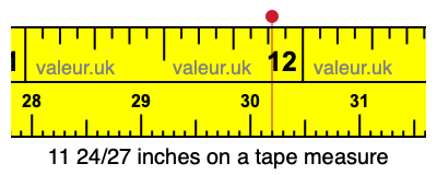 11 24/27 inches on a tape measure