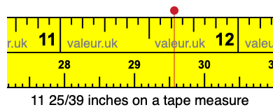 11 25/39 inches on a tape measure