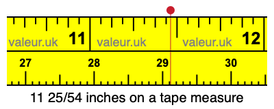 11 25/54 inches on a tape measure