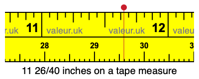 11 26/40 inches on a tape measure