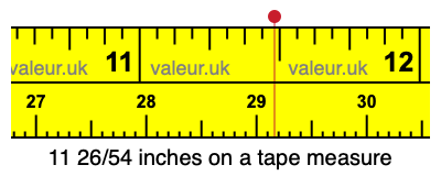 11 26/54 inches on a tape measure