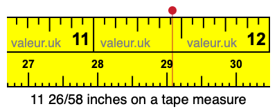 11 26/58 inches on a tape measure