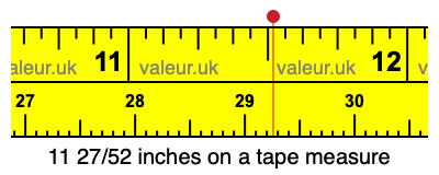 11 27/52 inches on a tape measure