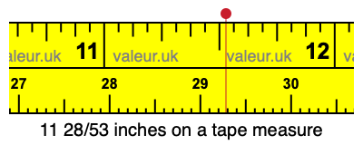 11 28/53 inches on a tape measure
