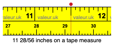 11 28/56 inches on a tape measure