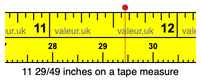 11 29/49 inches on a tape measure