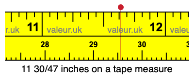 11 30/47 inches on a tape measure