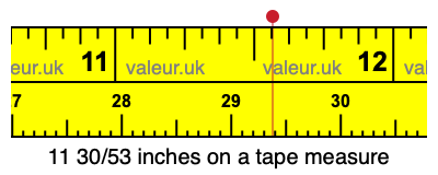 11 30/53 inches on a tape measure